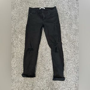 Kan Can Black Distressed Skinny Jeans